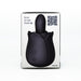 Black rose-shaped rimming toy with vibrating and rotating features shown on product packaging.