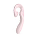 Sleek pink three-way precision vibrator with curved design and smooth silicone finish for targeted stimulation.