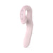 Sleek pink three-way precision vibrator with curved design and control buttons for customizable stimulation.