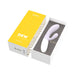 Zini Dew dual pleasure rabbit vibrator in purple hydrangea with yellow and white packaging box open display