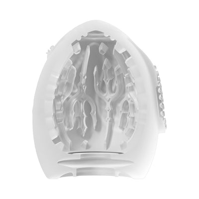 Close-up of the white Lovense Kraken Egg interior showing detailed textured patterns for enhanced sensation.