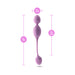 Lilac Wellness Raine vibrating kegel ball with dimensions showing 9 inches total length and 7 inches insertable length.
