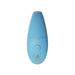 Blue We-Vibe Sync Go couples vibrator with ergonomic shape and control buttons on white background.
