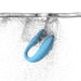 Blue We-Vibe Sync Go couples vibrator submerged in water with bubbles, highlighting its waterproof feature.