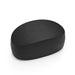 Black oval-shaped travel case with textured top and subtle We-Vibe logo for discreet storage and protection.