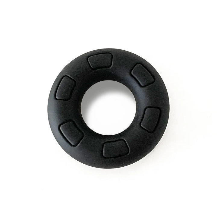 Black silicone ring with raised textured accents designed for comfort and support.