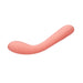 Smooth curved coral pink personal massager with ergonomic design on white background