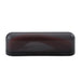 Compact black storage case with rounded edges and a translucent dark lid for discreet personal item storage.