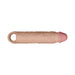 Realistic flesh-toned shaft sheath with a pink tip and textured surface, designed for a snug, comfortable fit.