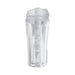 Clear textured stroker with ergonomic grip and removable cap for easy cleaning and secure storage.