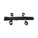 Black adjustable restraint system with padded straps and four connected cuffs for versatile positioning.