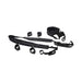 Black adjustable restraint system with padded straps and four attached cuffs for versatile positioning and secure fit.