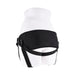 Black breathable mesh strap on harness with adjustable straps displayed on a white mannequin torso.