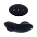 Black silicone remote control vibrator and matching wireless remote with three buttons for customizable settings.