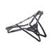 Black adjustable high-waisted strap on harness with reinforced padding and interchangeable O-Ring for customizable fit.