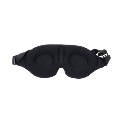 Black Sportsheets Blackout Blindfold with adjustable strap and contoured memory foam eye divots for comfort and sensory deprivation.
