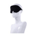 Black Sportsheets Blackout Blindfold with adjustable elastic strap displayed on white mannequin bust