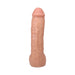 Vanilla-colored 12-inch realistic dildo with detailed veins and a smooth suction cup base on white background.