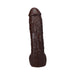 Realistic dark brown 12-inch Vac-u-lock compatible dildo with textured veins and suction cup base.