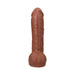 Realistic 12-inch brown Ultraskyn Vac-u-lock dildo with textured veins and suction cup base.