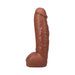 Realistic 12-inch Vac-u-lock dildo in dark vanilla with lifelike texture and suction cup base.
