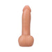 Vanilla-colored 7-inch realistic dildo with detailed texture and suction cup base for hands-free use.