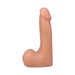 Vanilla-colored 7-inch realistic dildo with detailed texture and suction cup base for hands-free use.