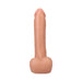 Vanilla-colored 9-inch realistic dildo with detailed texture and suction cup base on white background.
