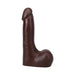 7-inch chocolate-colored realistic dildo with detailed texture and suction cup base for hands-free use.
