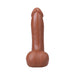 Caramel-colored 7-inch realistic dildo with detailed texture and suction cup base, made from body-safe Ultraskyn material.