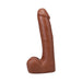 Caramel-colored 9-inch realistic dildo with detailed texture and suction cup base for hands-free use.