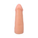 Vanilla-colored 5-inch realistic dildo with smooth texture and rounded tip, made from body-safe Ultraskyn material.