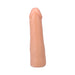 Vanilla-colored 7-inch realistic dildo made from soft Ultraskyn material with detailed texture and smooth finish.