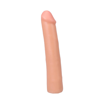 Vanilla-colored 9-inch realistic dildo with smooth texture and subtle detailing, designed for Vac-U-Lock compatibility.