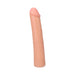 Vanilla-colored 9-inch realistic dildo with smooth texture and subtle detailing, designed for Vac-U-Lock compatibility.