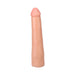 Vanilla-colored 9-inch realistic dildo with smooth texture and subtle detailing, made from soft, body-safe Ultraskyn material.