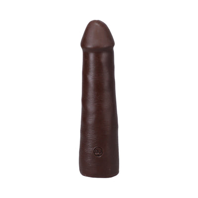 Chocolate-colored realistic 7-inch dildo with smooth texture and subtle veining, designed for Vac-U-Lock compatibility.