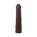 Chocolate-colored realistic 9-inch dildo with smooth texture and detailed head, made from soft Ultraskyn material.