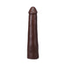 Chocolate-colored 9-inch realistic dildo with smooth texture and subtle veining, made from body-safe Ultraskyn material.