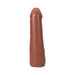 Caramel-colored 7-inch realistic dildo with smooth texture and detailed design, made from body-safe Ultraskyn material.