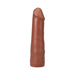 Caramel-colored 7-inch realistic dildo with lifelike texture and smooth suction cup base on white background.