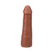 Caramel-colored 7-inch realistic dildo with smooth texture and subtle detailing, made from ULTRASKYN material.