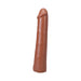 Caramel-colored 9-inch realistic dildo with lifelike texture and smooth finish, made from body-safe Ultraskyn material.