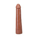 Caramel-colored 9-inch realistic dildo with smooth texture and detailed tip, made from soft Ultraskyn material.