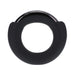 Black silicone-covered metal ring with wide opening and smooth, cushioned design for comfortable wear.