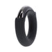 Black silicone ring with a smooth, shiny metal core and wide opening for comfortable wear.
