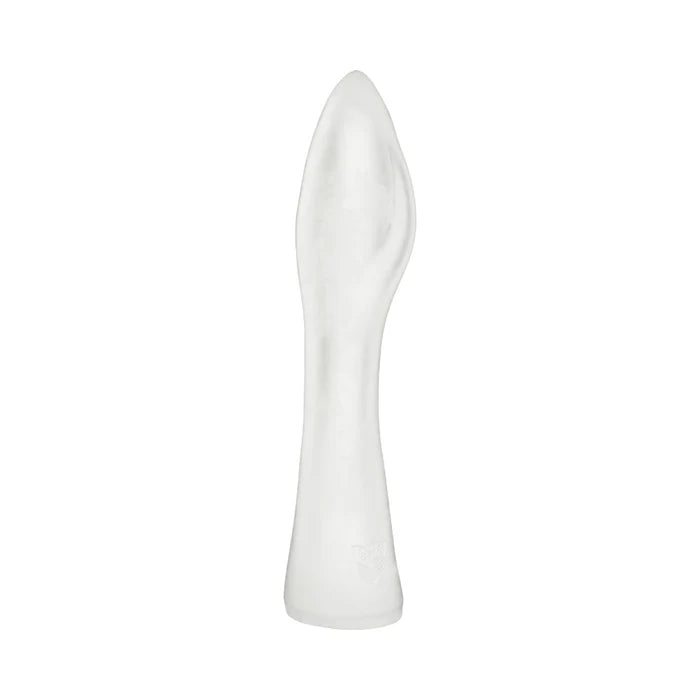 Clear, long cushioned sheath with tapered tip and smooth surface for comfortable deep use.