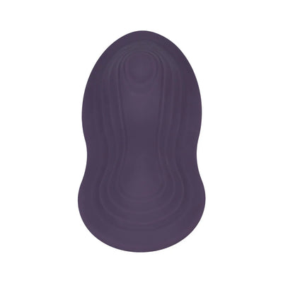 Dusty purple iRide Pleasure Seat Throb with contoured ridges made from smooth silicone for dual vibrating and pulsating functions.