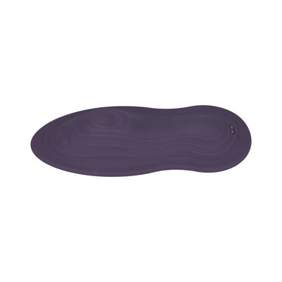 Dusty purple iRide Pleasure Seat Throb with contoured saddle shape and textured surface for dual pulsating and vibrating functions.