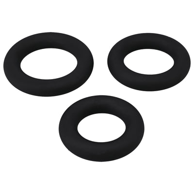 Titanmen Cushioned C-Ring 3pc Silicone Set Black